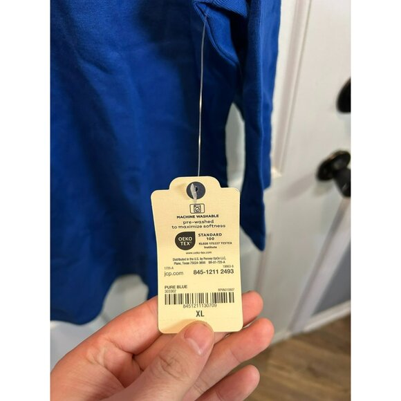 St. John's Bay Essential Tee Long Sleeve Shirt XL Blue Cotton Bundle Of 2 NWT - Picture 4 of 9